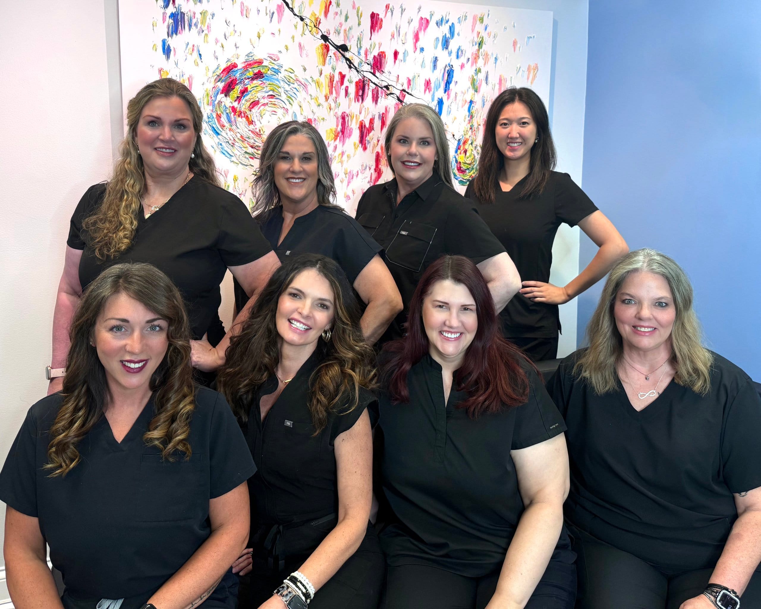 Tamera Thoener, FNP-C, Kim Huang, AGNP-C, Nikki Stephens, DNP, APRN, FNP-BC, NE-BC, Dr. Angela Willis, MD, Michelle Reeves, Jill Harleman, Esthetician, Lynne Blaisdell, Phlebotomist, Natalie, Michelle Soll, Virtue and Salt Facial Specialist/Prior Authorization Facilitator - the team and providers of Nashville Health Pro posing for a group picture - Nashville Health Pro Tamera Thoener, FNP-C, Kim Huang, AGNP-C, Nikki Stephens, DNP, APRN, FNP-BC, NE-BC, Dr. Angela Willis, MD, Michelle Reeves, Jill Harleman, Esthetician, Lynne Blaisdell, Phlebotomist, Natalie, Michelle Soll, Virtue and Salt Facial Specialist/Prior Authorization Facilitator - the team and providers of Nashville Health Pro posing for a group picture - Nashville Health Pro
